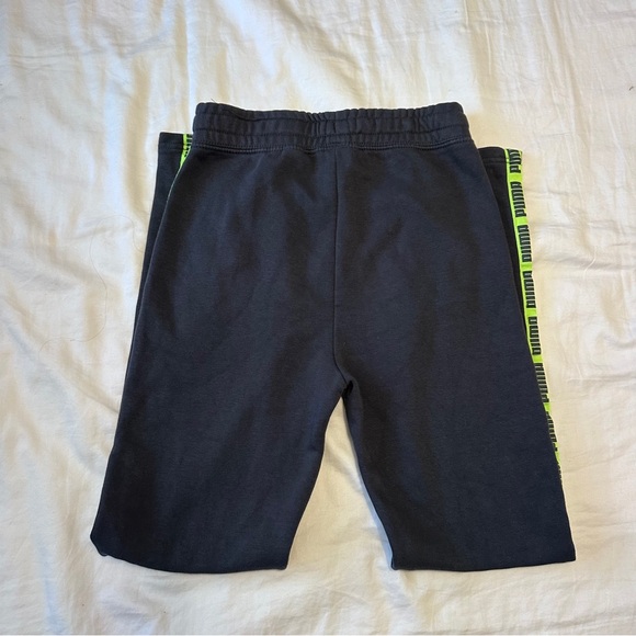 Puma Kids XL (14-16)Black Joggers with Neon Green Accents - Picture 2 of 7